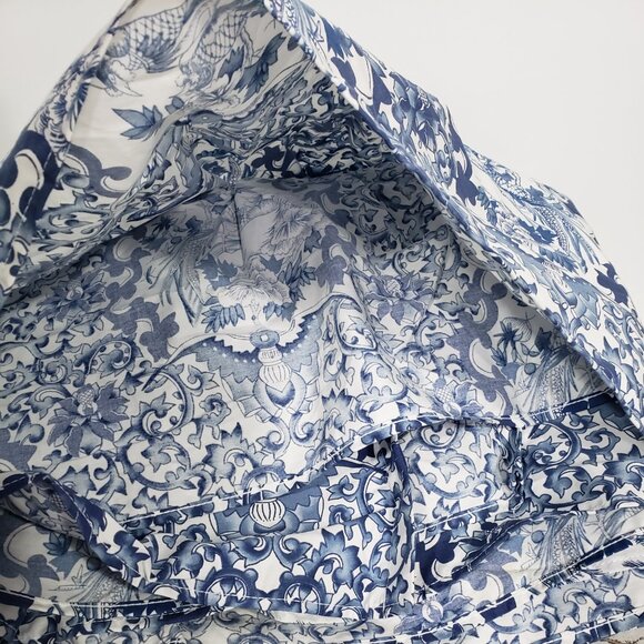 Ralph Lauren Twin Tamarind Bird Porcelain Blue White Floral Bed skirt Ruffle - Picture 5 of 5